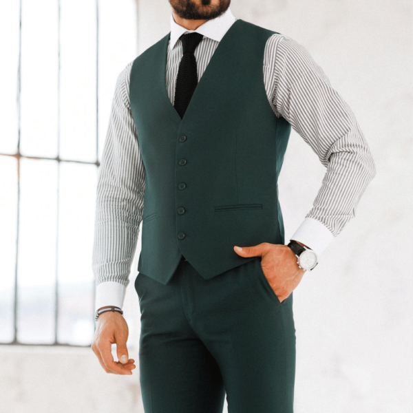 3Piece Forest Green Formal Suit for Men - Image 5