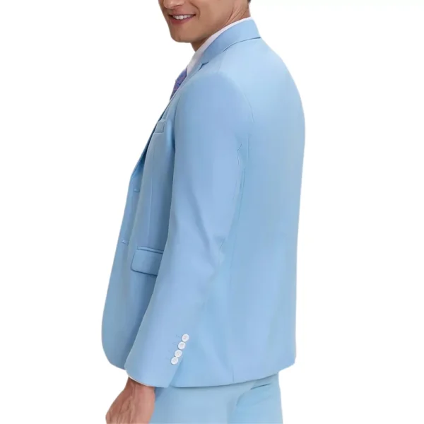 Classic 3 Piece Mens Light Blue Slim Fit Suit - Image 2